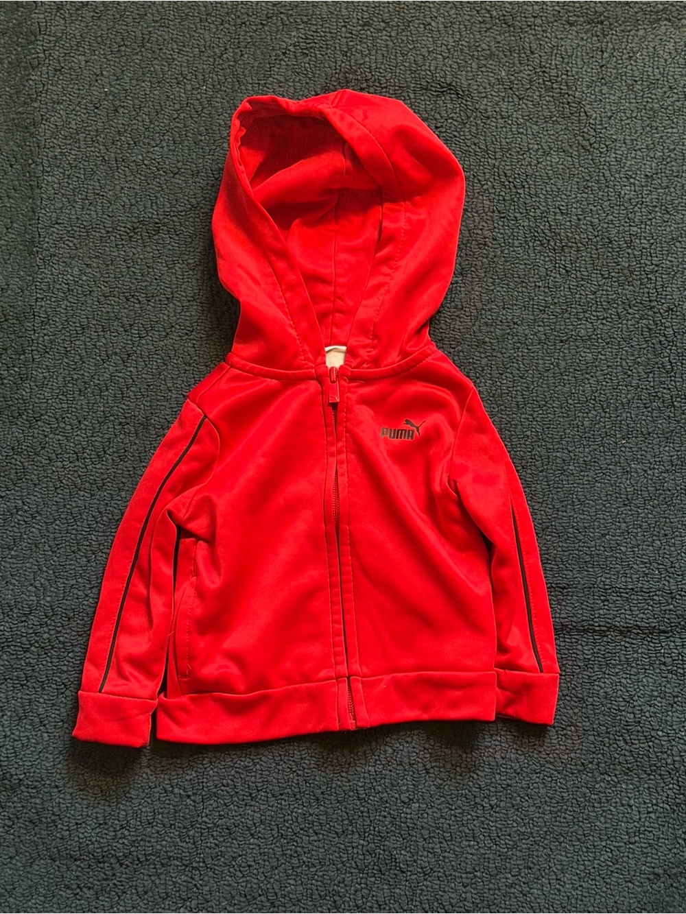Puma Baby Toddler Red Full Zip Hooded Jacket Hoodie Size 6-9 Months